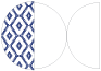 Rhombus Sapphire Round Gate Fold Invitation Style D (5 3/4 Diameter) - 10/Pk