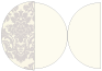 Floral Grey Round Gate Fold Invitation Style D (5 3/4 Diameter) - 10/Pk