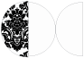 Floral Black Round Gate Fold Invitation Style D (5 3/4 Diameter) - 10/Pk