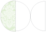 Floral Green Tea Round Gate Fold Invitation Style D (5 3/4 Diameter) - 10/Pk