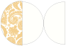 Paisley Gold Round Gate Fold Invitation Style D (5 3/4 Diameter) - 10/Pk