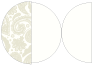 Paisley Silver Round Gate Fold Invitation Style D (5 3/4 Diameter) - 10/Pk