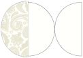 Paisley Silver Round Gate Fold Invitation Style D (5 3/4 Diameter)
