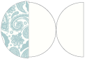 Paisley Blue Round Gate Fold Invitation Style D (5 3/4 Diameter)