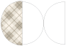 Tartan Grey Round Gate Fold Invitation Style D (5 3/4 Diameter) - 10/Pk