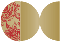 Rose Hena Round Gate Fold Invitation Style D (5 3/4 Diameter)
