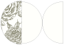 Rose Silver Round Gate Fold Invitation Style D (5 3/4 Diameter) - 10/Pk