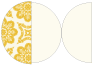 Morocco Yellow Round Gate Fold Invitation Style D (5 3/4 Diameter) - 10/Pk