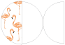 Flamingo Round Gate Fold Invitation Style D (5 3/4 Diameter) - 10/Pk