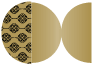 Rococo Noir Round Gate Fold Invitation Style D (5 3/4 Diameter) - 10/Pk