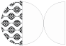 Rococo Black Round Gate Fold Invitation Style D (5 3/4 Diameter) - 10/Pk