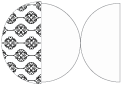 Rococo Black Round Gate Fold Invitation Style D (5 3/4 Diameter)