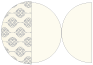 Rococo Grey Round Gate Fold Invitation Style D (5 3/4 Diameter) - 10/Pk