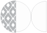 Indonesia Grey Round Gate Fold Invitation Style D (5 3/4 Diameter) - 10/Pk