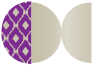 Indonesia Purple Round Gate Fold Invitation Style D (5 3/4 Diameter) - 10/Pk
