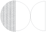Oblique Grey Round Gate Fold Invitation Style D (5 3/4 Diameter) - 10/Pk