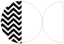 Chevron B&W Round Gate Fold Invitation Style D (5 3/4 Diameter) - 10/Pk