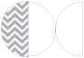 Chevron Pewter Round Gate Fold Invitation Style D (5 3/4 Diameter) - 10/Pk