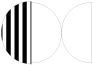Lineation Black Round Gate Fold Invitation Style D (5 3/4 Diameter) - 10/Pk