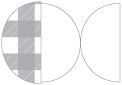 Gingham Grey Round Gate Fold Invitation Style D (5 3/4 Diameter)