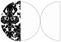 Victoria Black & White Round Gate Fold Invitation Style D (5 3/4 Diameter)