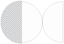 Zig Zag Grey Round Gate Fold Invitation Style D (5 3/4 Diameter) - 10/Pk