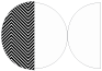 Zig Zag Black & White Round Gate Fold Invitation Style D (5 3/4 Diameter) - 10/Pk