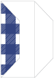 Gingham Sapphire Gate Fold Invitation Style F (3 7/8 x 9) - 10/Pk