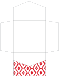 Rhombus Red Pocket Invitation Style B2 (6 1/4 x 6 1/4) - 10/Pk