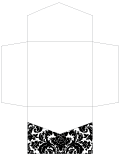 Floral Black Pocket Invitation Style B2 (6 1/4 x 6 1/4) - 10/Pk