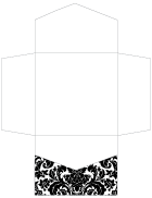 Floral Black Pocket Invitation Style B2 (6 1/4 x 6 1/4) - 10/Pk