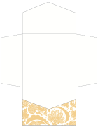 Paisley Gold Pocket Invitation Style B2 (6 1/4 x 6 1/4) - 10/Pk