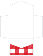 Gingham Red Pocket Invitation Style B2 (6 1/4 x 6 1/4) - 10/Pk