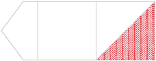 Oblique Red Pocket Invitation Style B6 (6 1/8 x 6 1/8) - 10/Pk