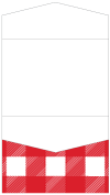 Gingham Red Pocket Invitation Style C4 (5 1/4 x 7 1/4) - 10/Pk