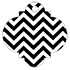 Chevron B&W Style D Tag (2 1/2 x 2 1/2) - 10/Pk