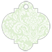 Floral Green Tea Style F Tag (3 x 3) 10/Pk