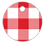 Gingham Red Style R Tag (1 3/4 x 1 3/4) 10/Pk