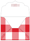 Gingham Red Thick-E-Lope Style B1 (5 1/4 x 3 3/4) - 10/Pk