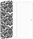 Floral Black Panel Invitation 3 3/4 x 8 1/2 (folded) - 10/Pk