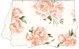 Peony Peach Victorian Landscape Card 3 1/2 x 5 - 10/Pk