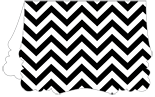 Chevron B&W Victorian Landscape Card 3 1/2 x 5 - 10/Pk