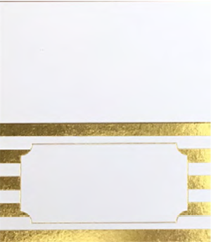 Gold Foil Place Card 2 x 3 1/2 (folded) on Crest Solar White - 10/Pk