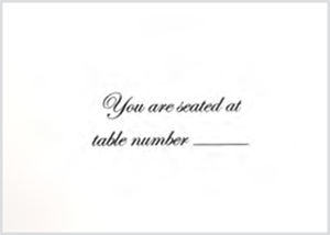 Printed Place Card 2 1/2 x 3 1/2 (Script Font) on Crest Solar White with Envelopes - 25/Pk